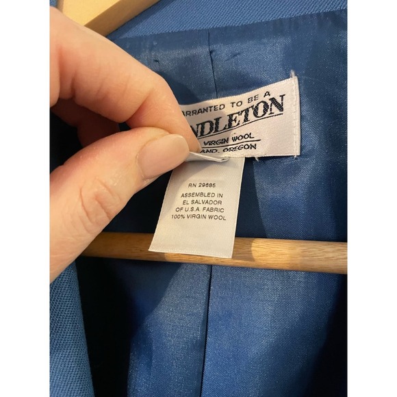 Pendleton 100% Virgin Wool Blue Blazer Womens 16 - Picture 5 of 5